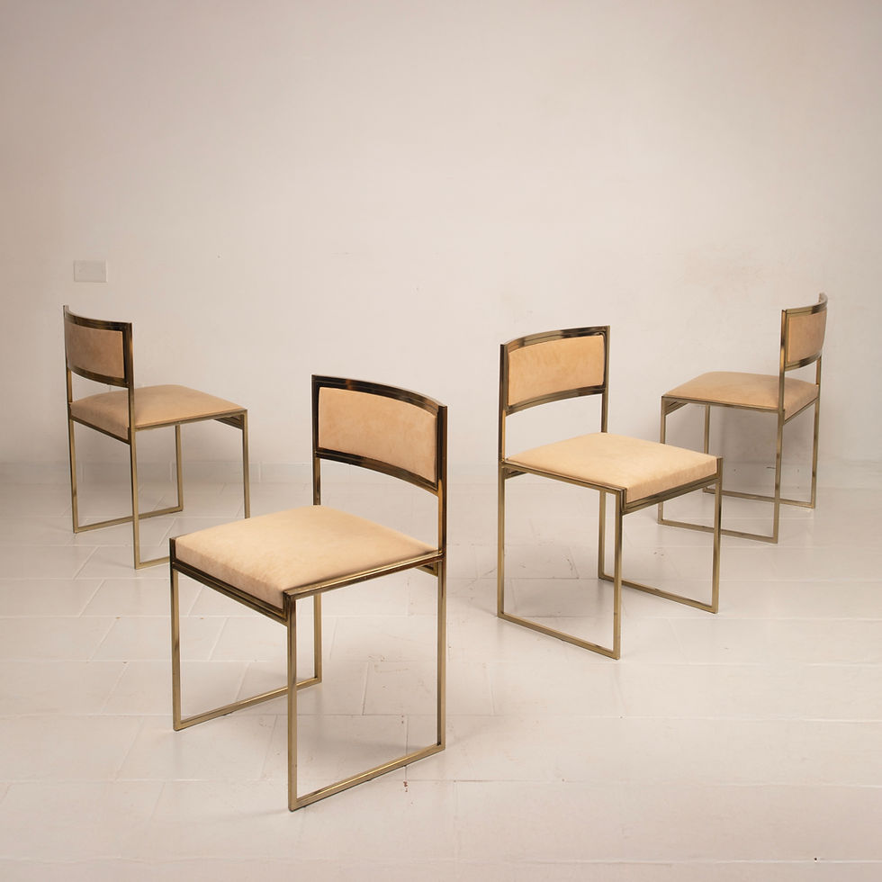 Miniaturbild: SQ-AL Chairs by Willy Rizzo for Maison Willy Rizzo – Brass Version 1970