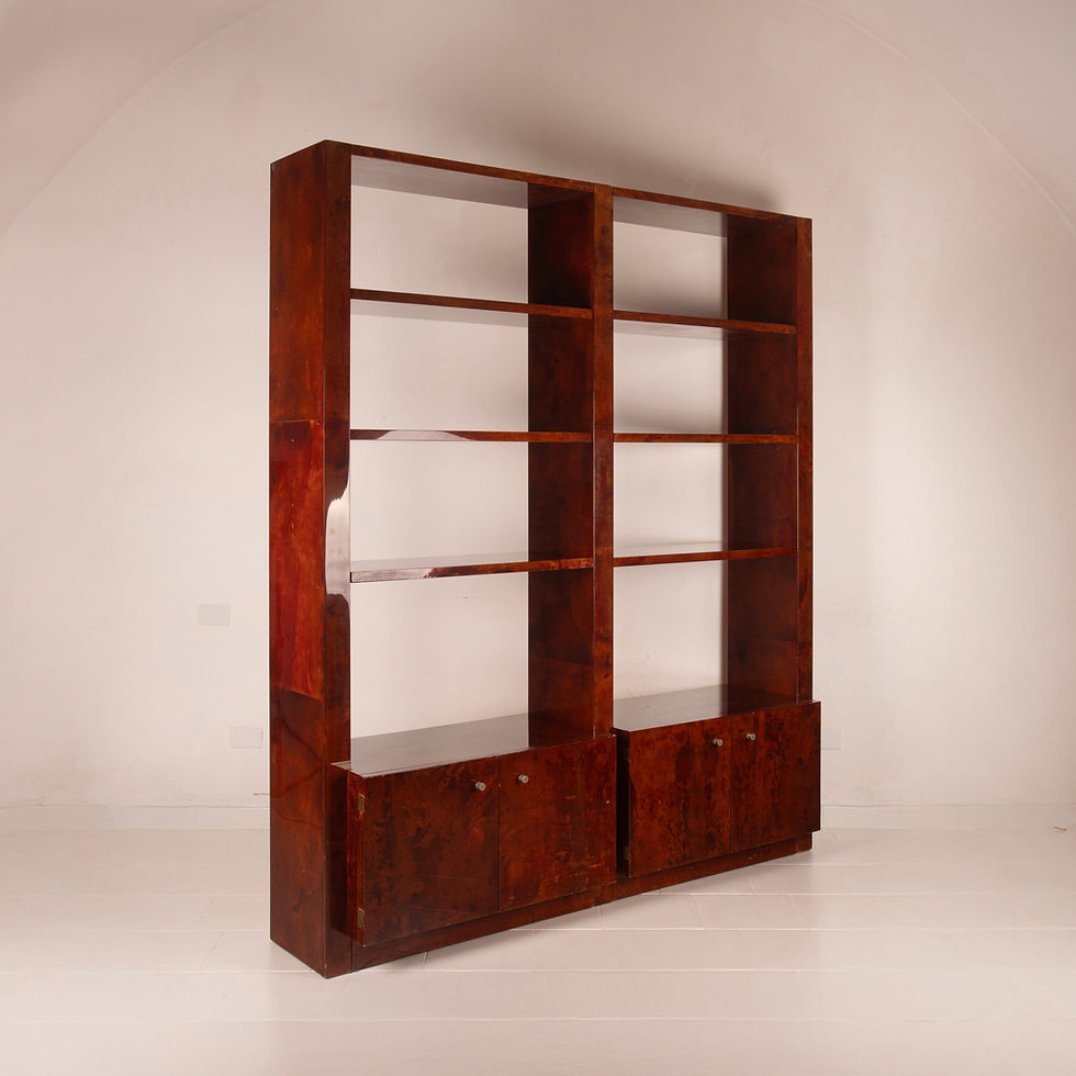 الصورة المصغرة: Parchment bookcase mod. 2073/1 by Aldo Tura for Tura Milano 1960