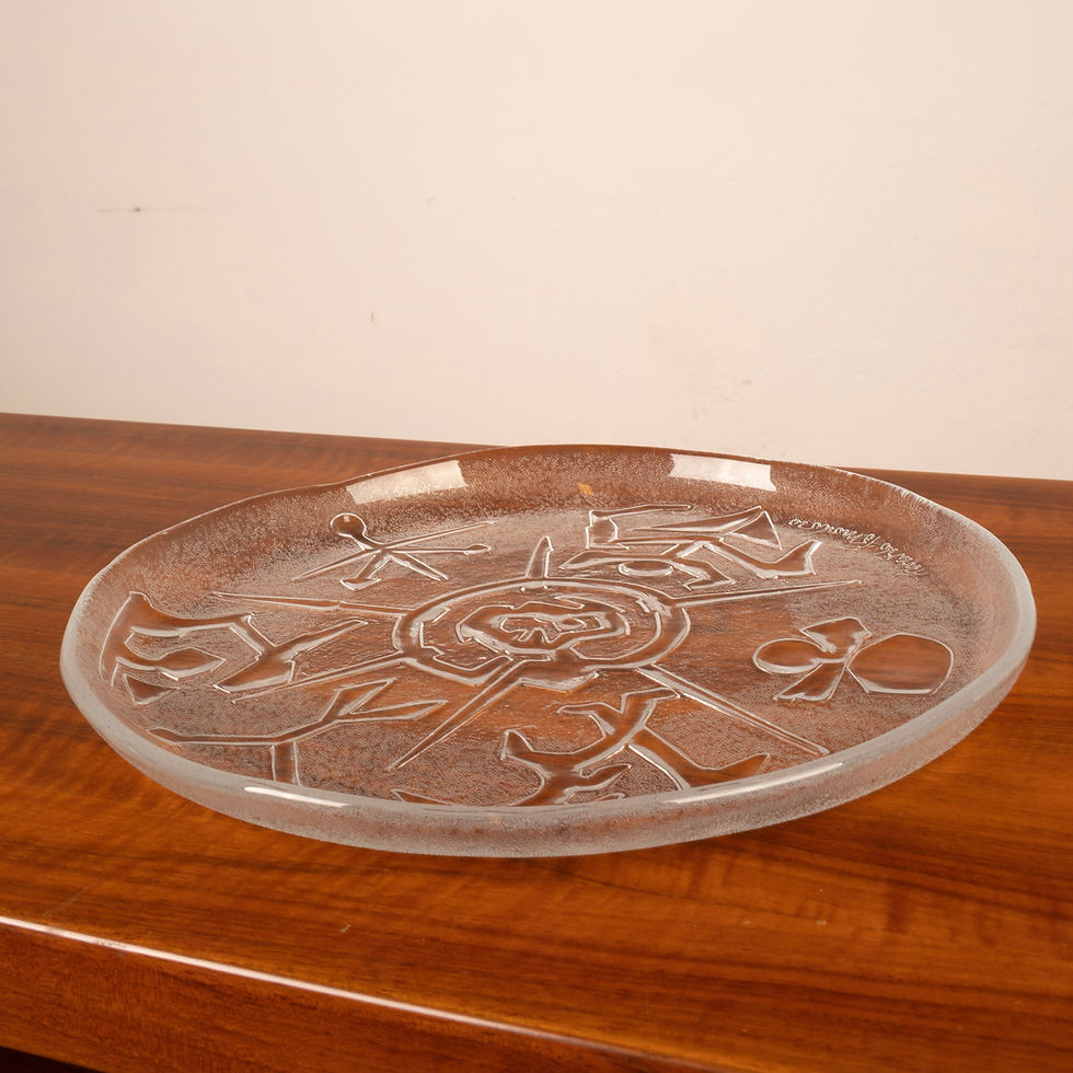 Miniaturbild: Glass Sculpture Plate by Arnaldo Pomodoro