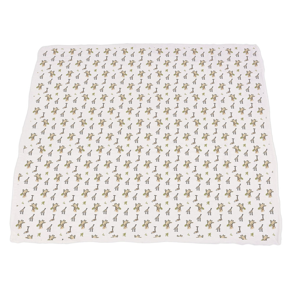 縮圖：Hungry Giraffe and Animal Print Bamboo Muslin Newcastle Blanket