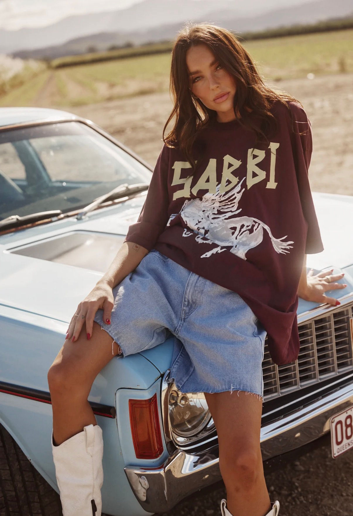 Sabbi Rhinestone Tee Aubergine