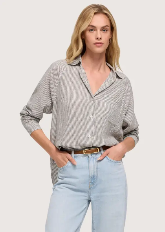 Z Supply The Perfect Linen Top in Sea Salt