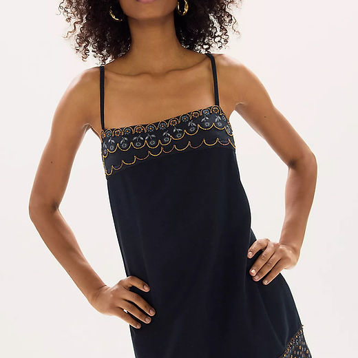 white embroidered lace maxi dress women's harbor mist square neck tank dress – minnow main image 0