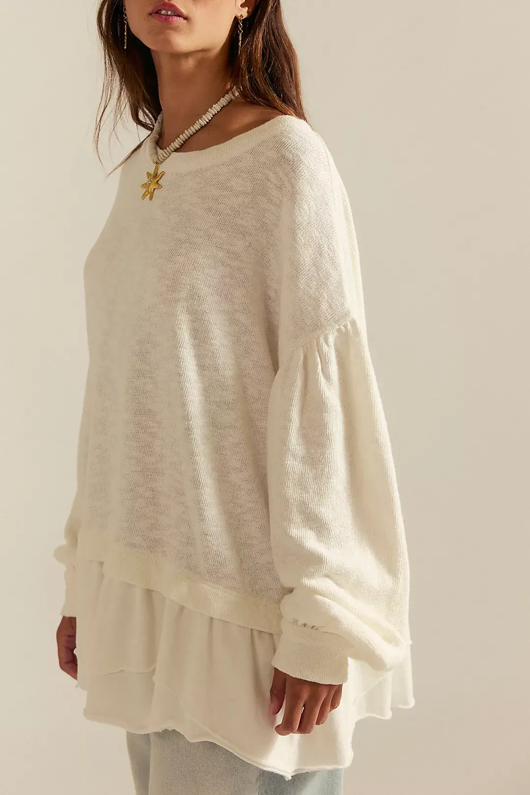 Free People Maddie Long Sleeve in Ivory