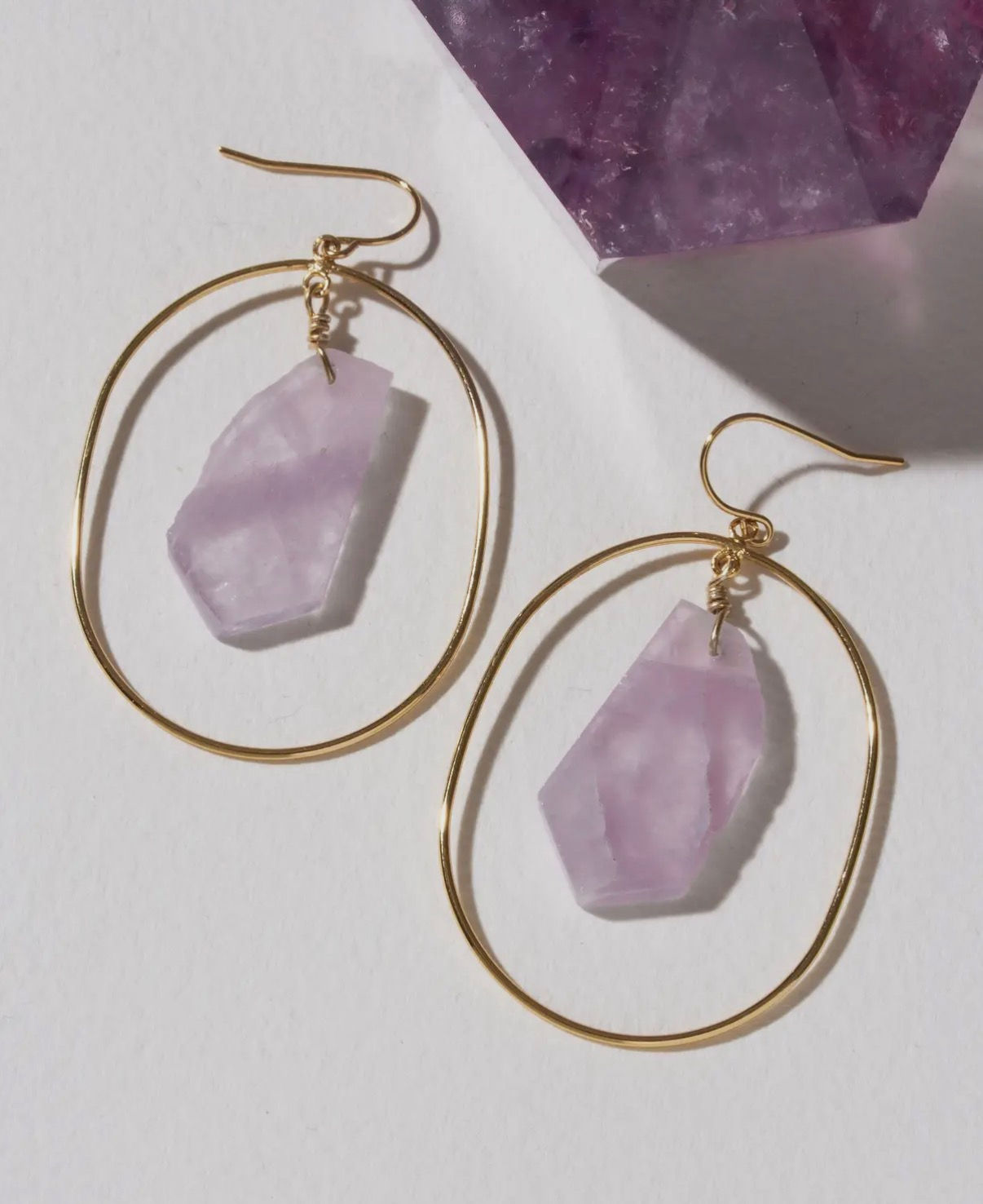 Luna Norte Amethyst Horizon Hoops 