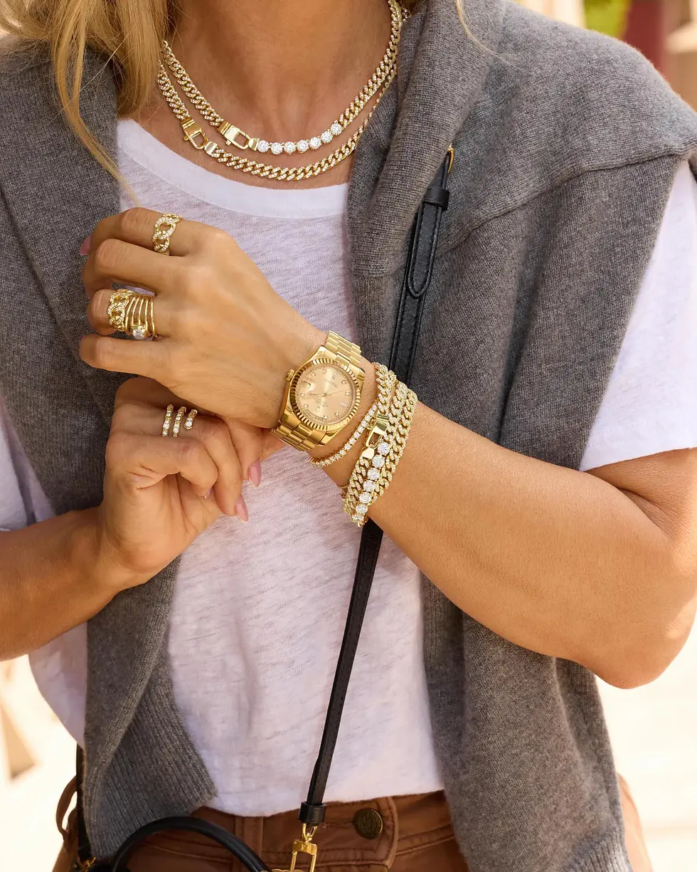 Thumbnail: Pavé Julian Cuban Chain Bracelet 6.8mm