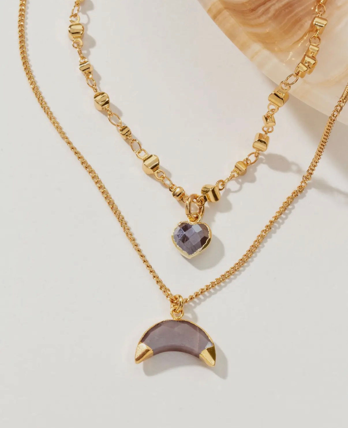 Luna Norte Genuine Coffee Stone Moonstone Set