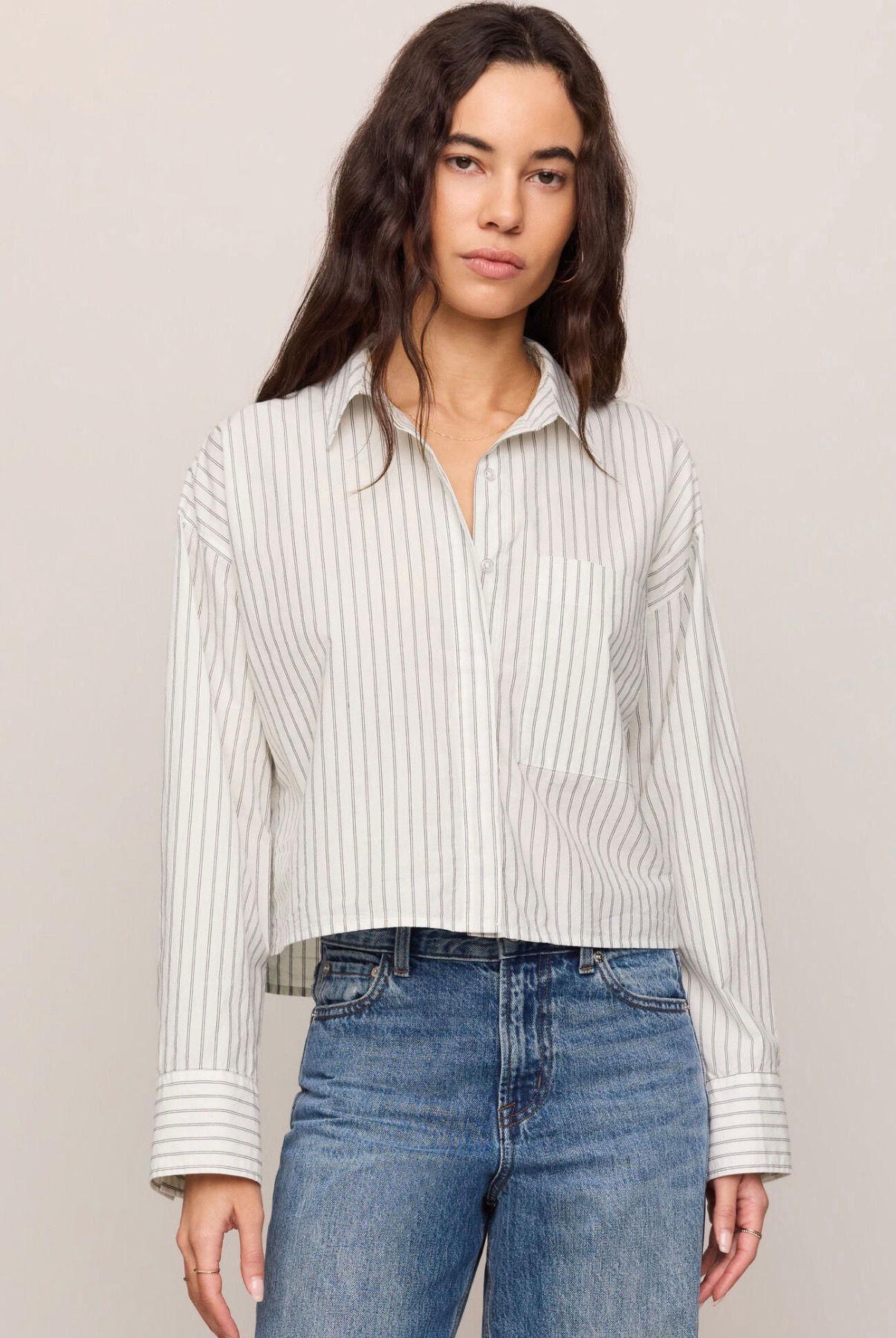 Z Supply Favorite Striped Button Up in White
