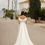 Thumbnail: Liana - Off Shoulder Ivory Satin Corset Back Pleated Wedding Dress