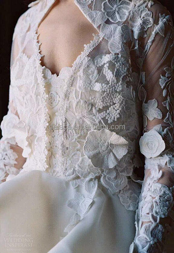 Thumbnail: Bridal Applique Flowery Embroidered Wedding Accessories Wedding Dress