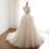 Thumbnail: White Layered Sleeveless Deep V-Neck A-Line Sweep Train Tulle Bridal Gown