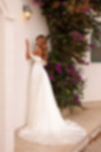 Aqua Wedding Dress – Corset Back Romantic Satin A-Line Bridal Gown