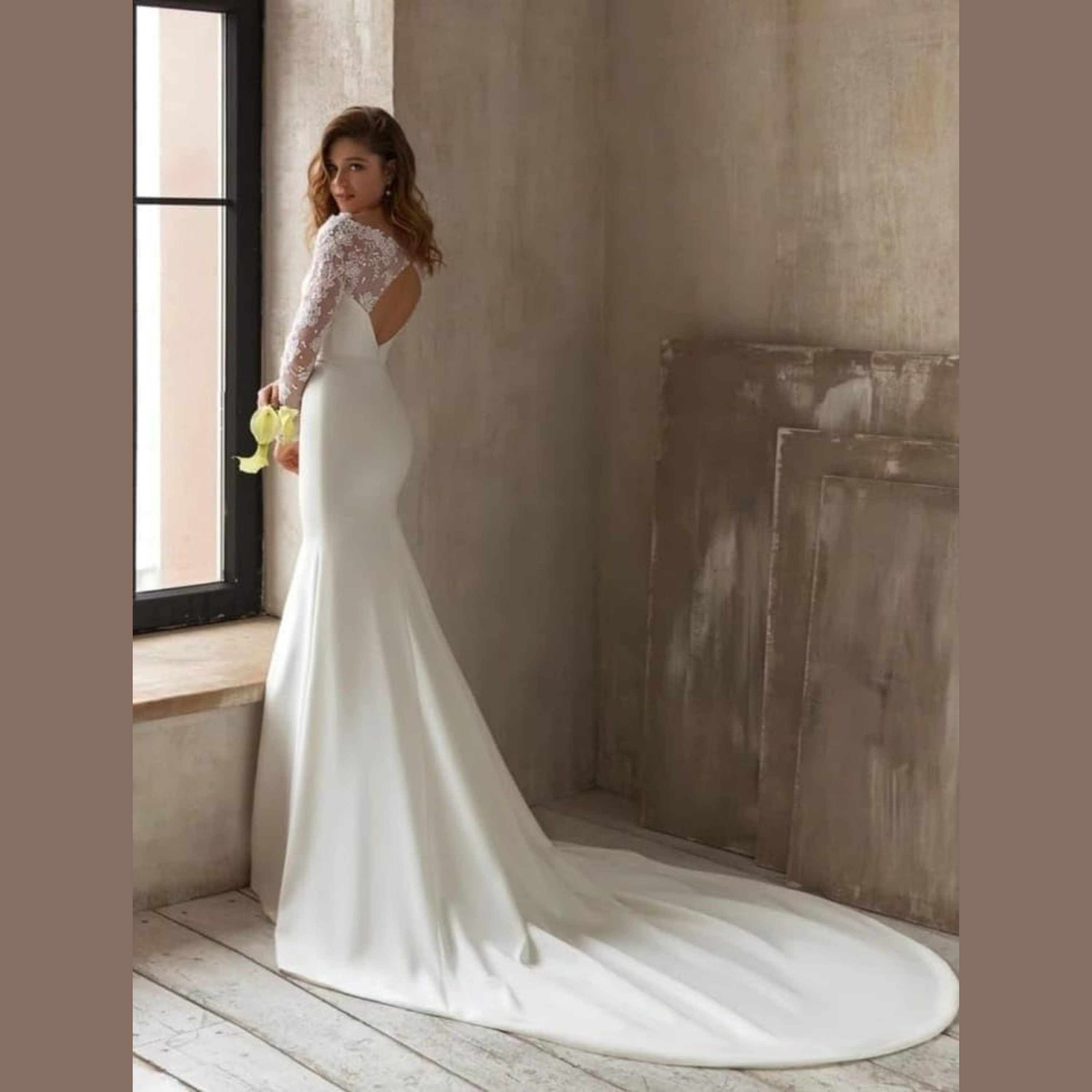 Bride Lace Tulle Boho White Annalise Long Sleeve Wedding Dresses