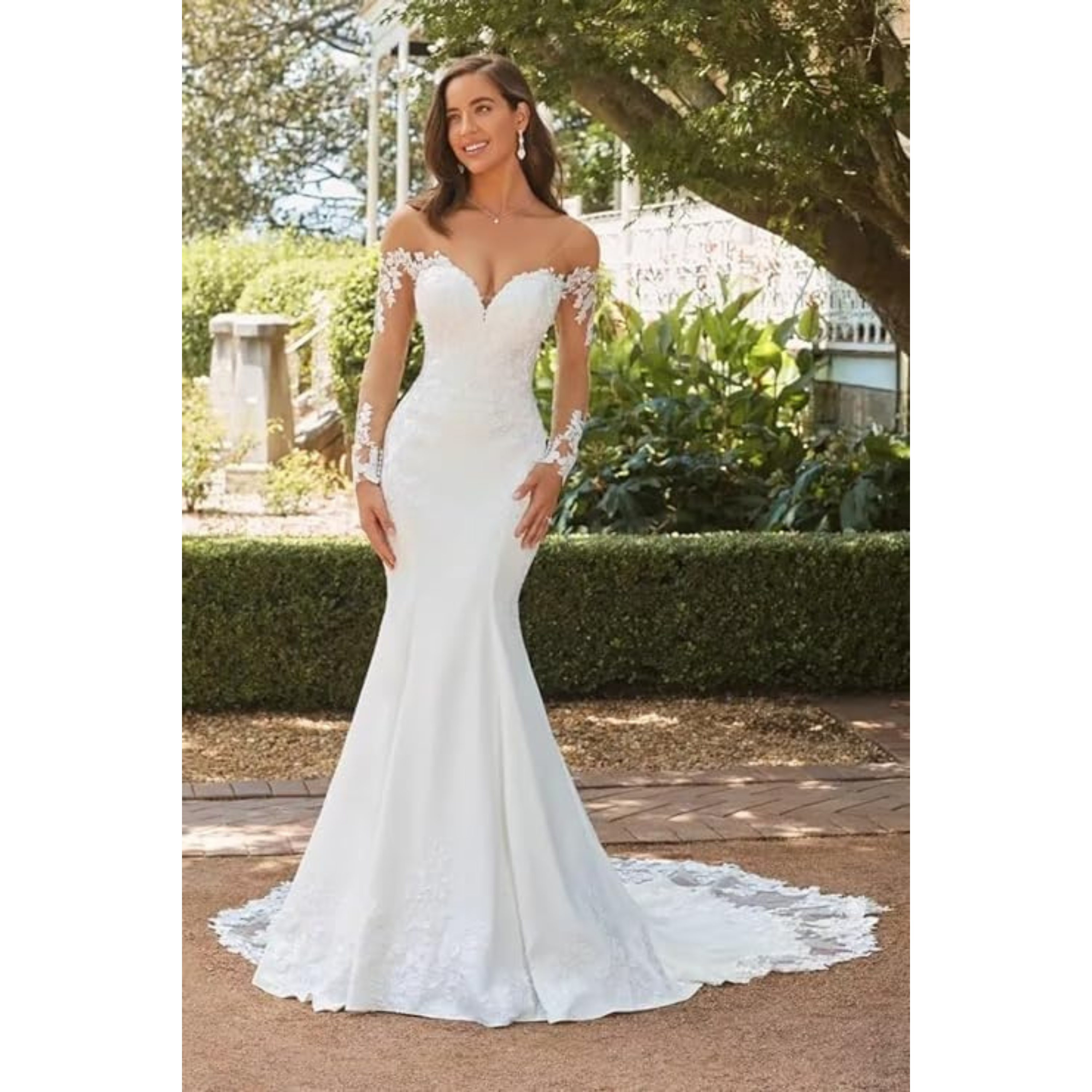 Women Mermaid Bride Beach Boho White Lace Wedding Dress