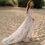 Thumbnail: Bohemia Sweep Train V-Neck A-line Wedding Dress Appliques Lace Bridal Gown