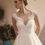 Thumbnail: Nancy - Elegant Wide Strapless V Neck Lace Applique Wedding Dress