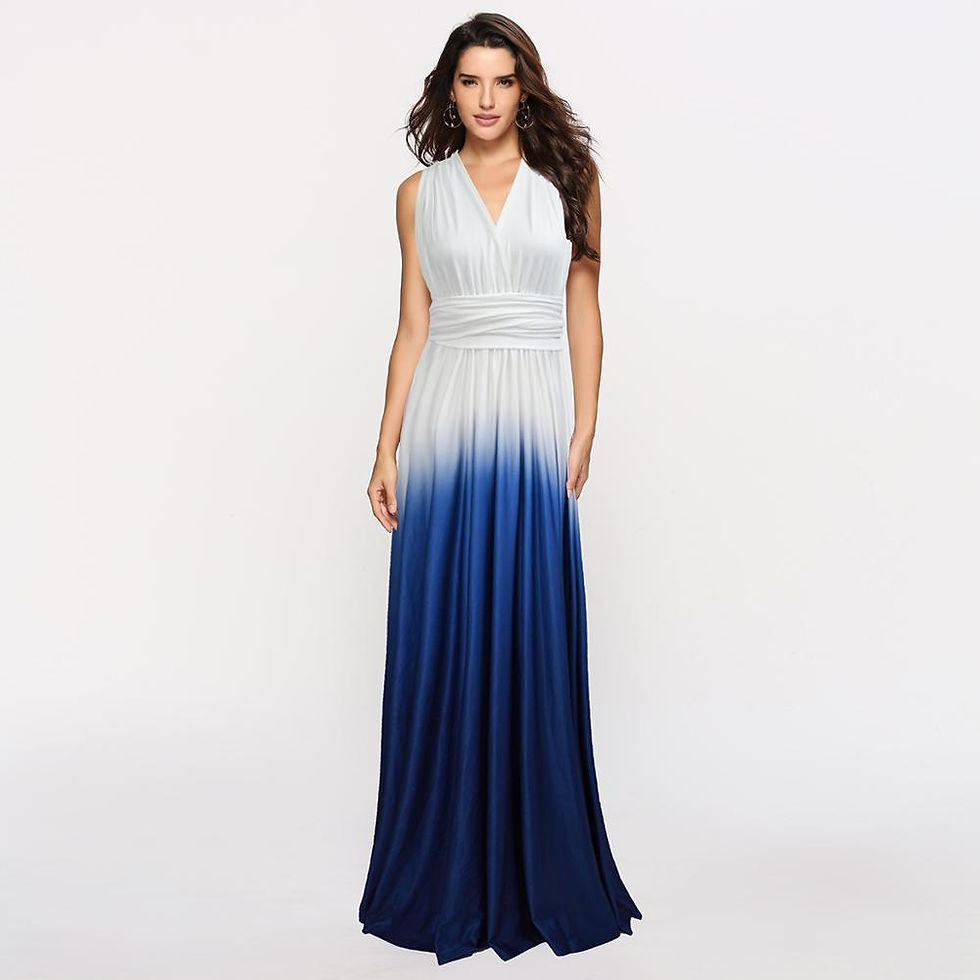 Thumbnail: Women Boho Maxi Club Party Femme Bandage Colorful Long Bridesmaid Dress