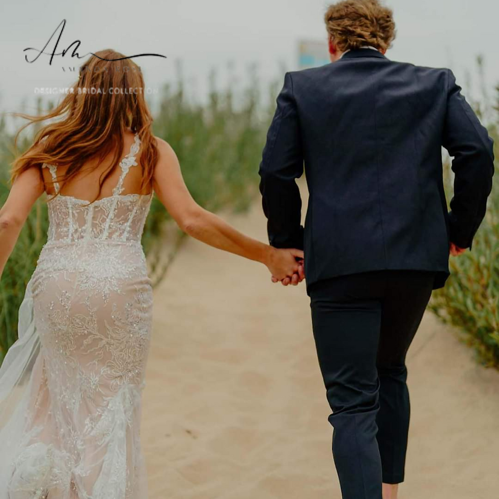 Thumbnail: White Full Lace Mermaid Half Back Sleeveless Bridal Gown