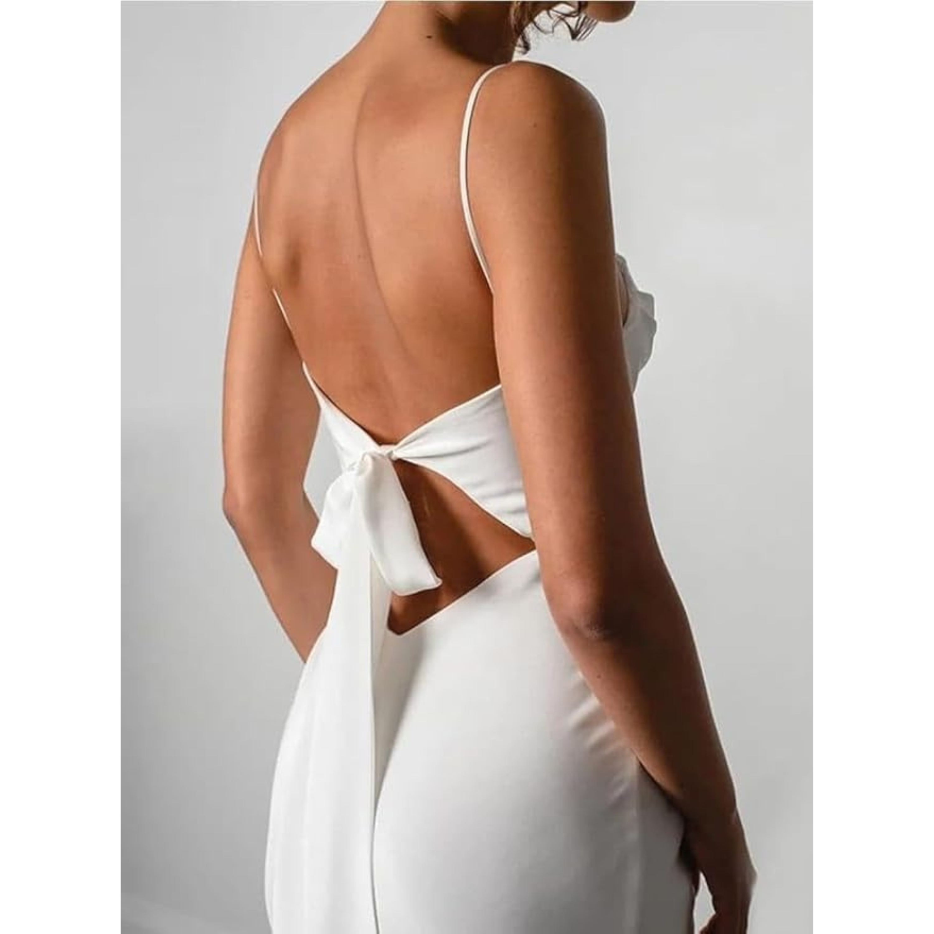 Bride Modest Open Back Long Beach Bridal Gowns Wedding Dress