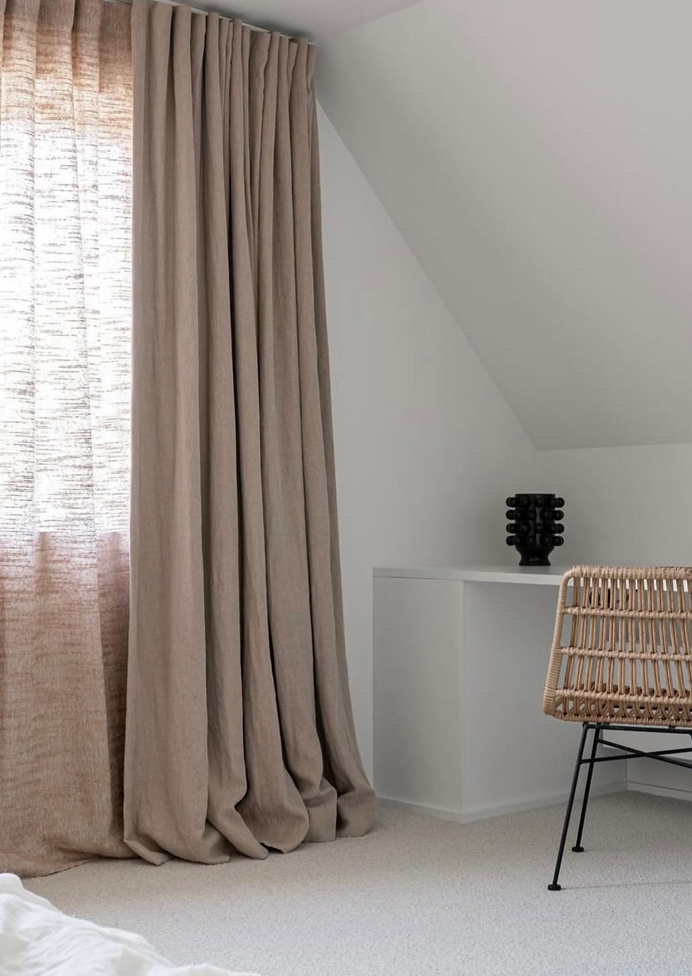 Bruder Fabrics layered drapery.