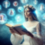 A woman reading her past lives