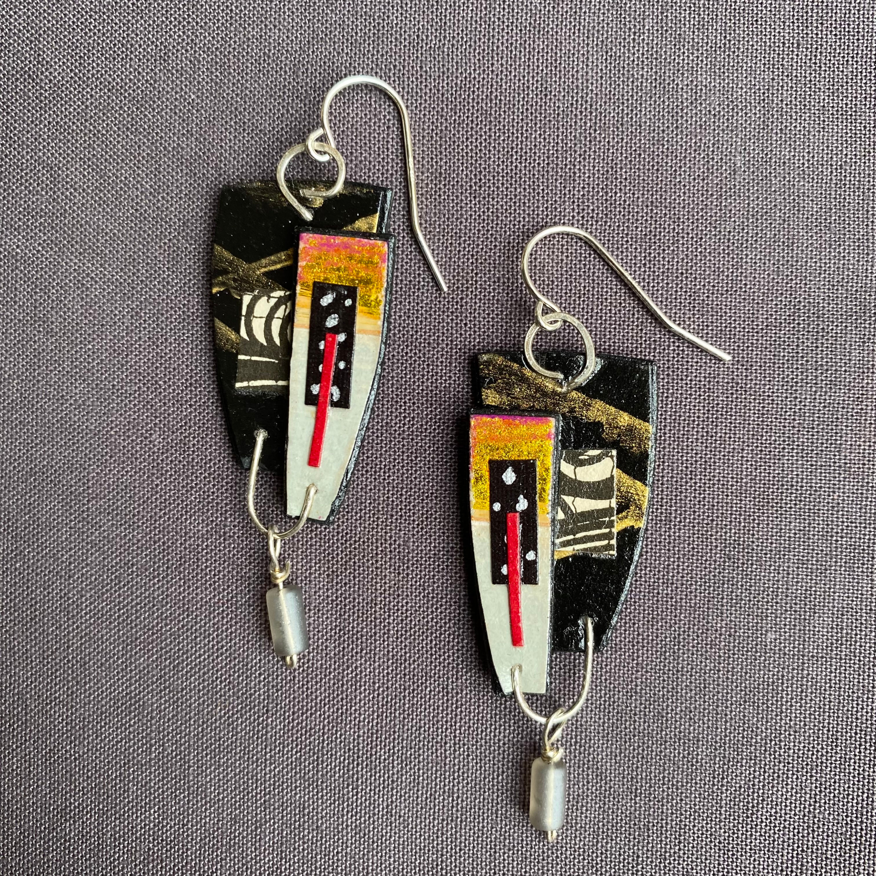 Collage earrings