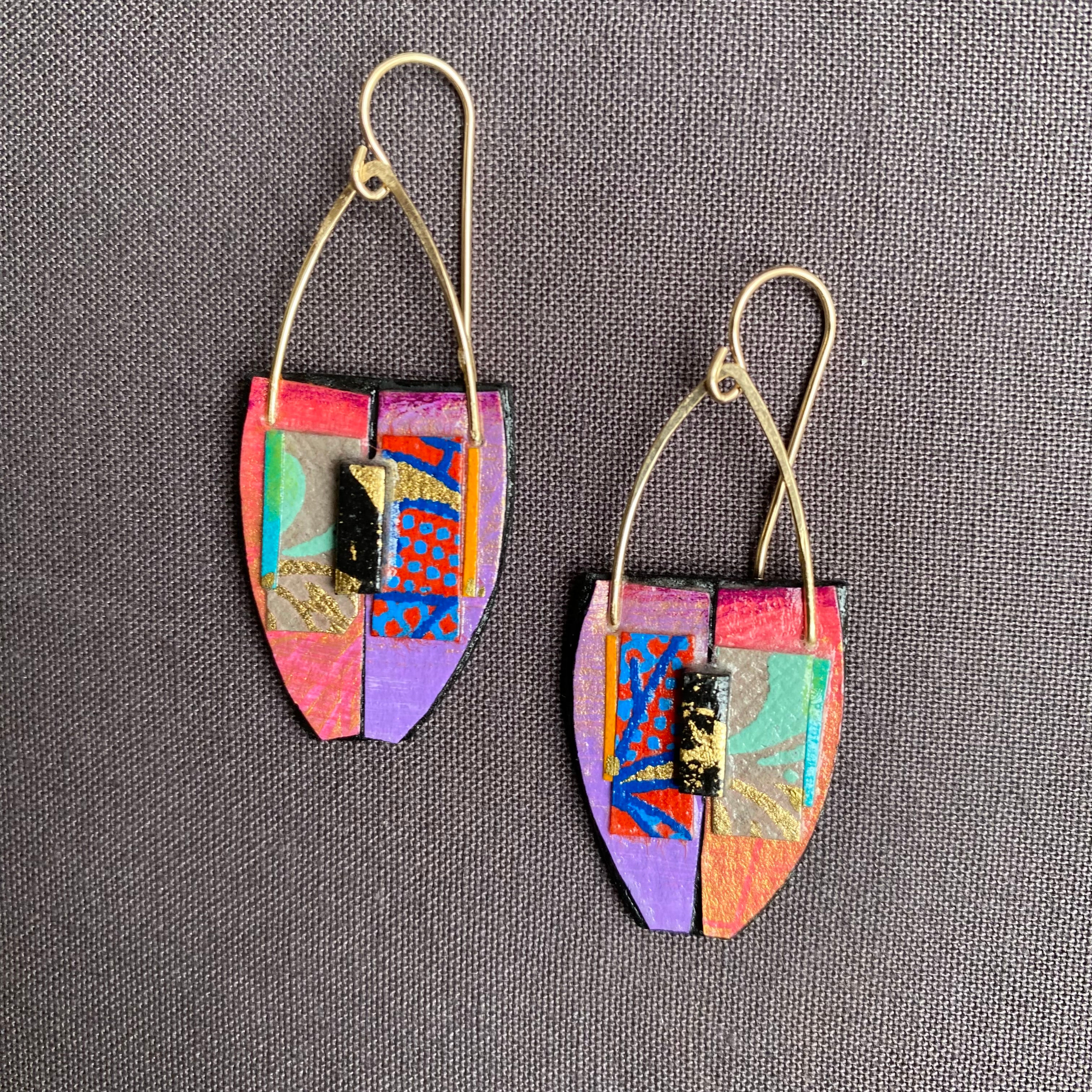 Collage earrings