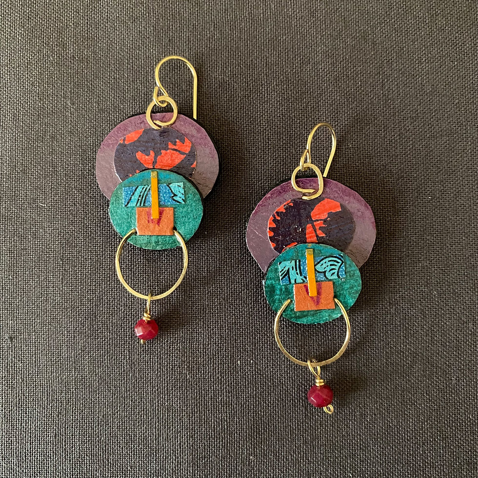 Collage earrings