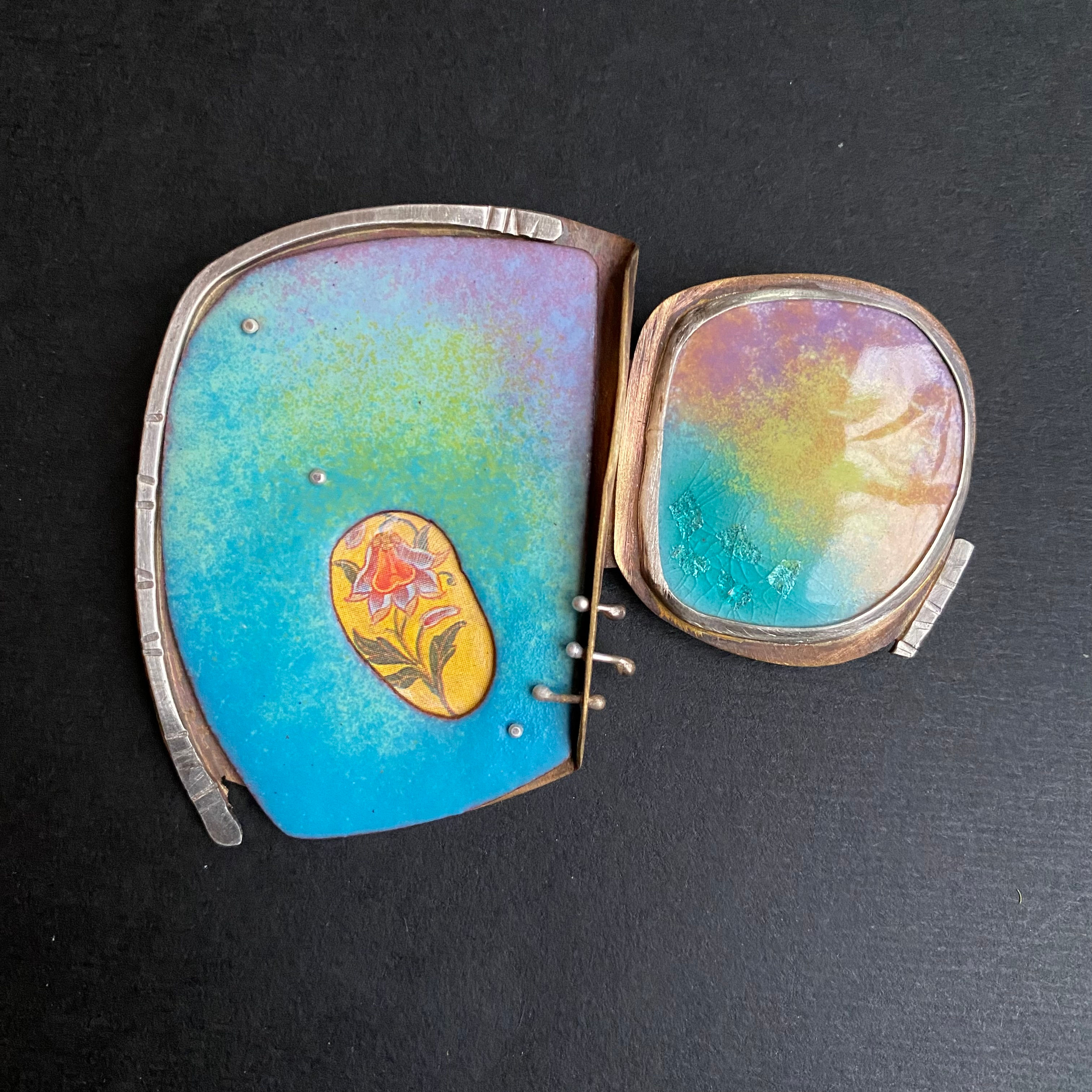 Enamel brooch, pendant