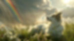 Dog and rainbow
