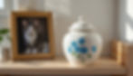 Cat photo with urn