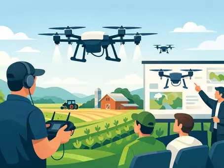 Agrodronu pilotu apmācības saimniecībām