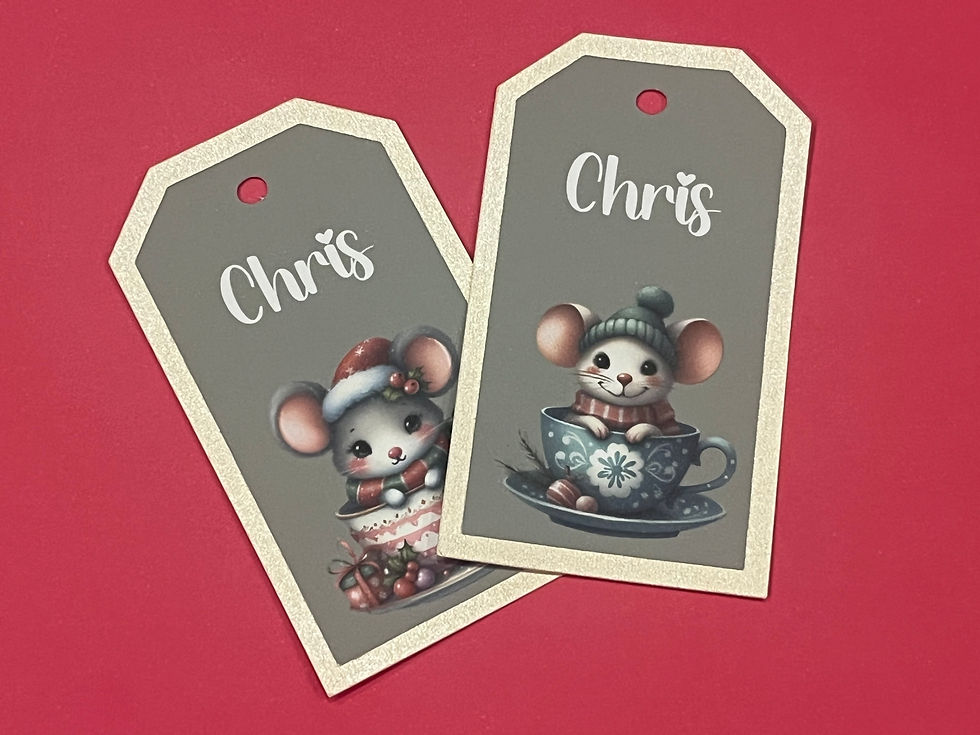 Christmas Tag - Cute Mice