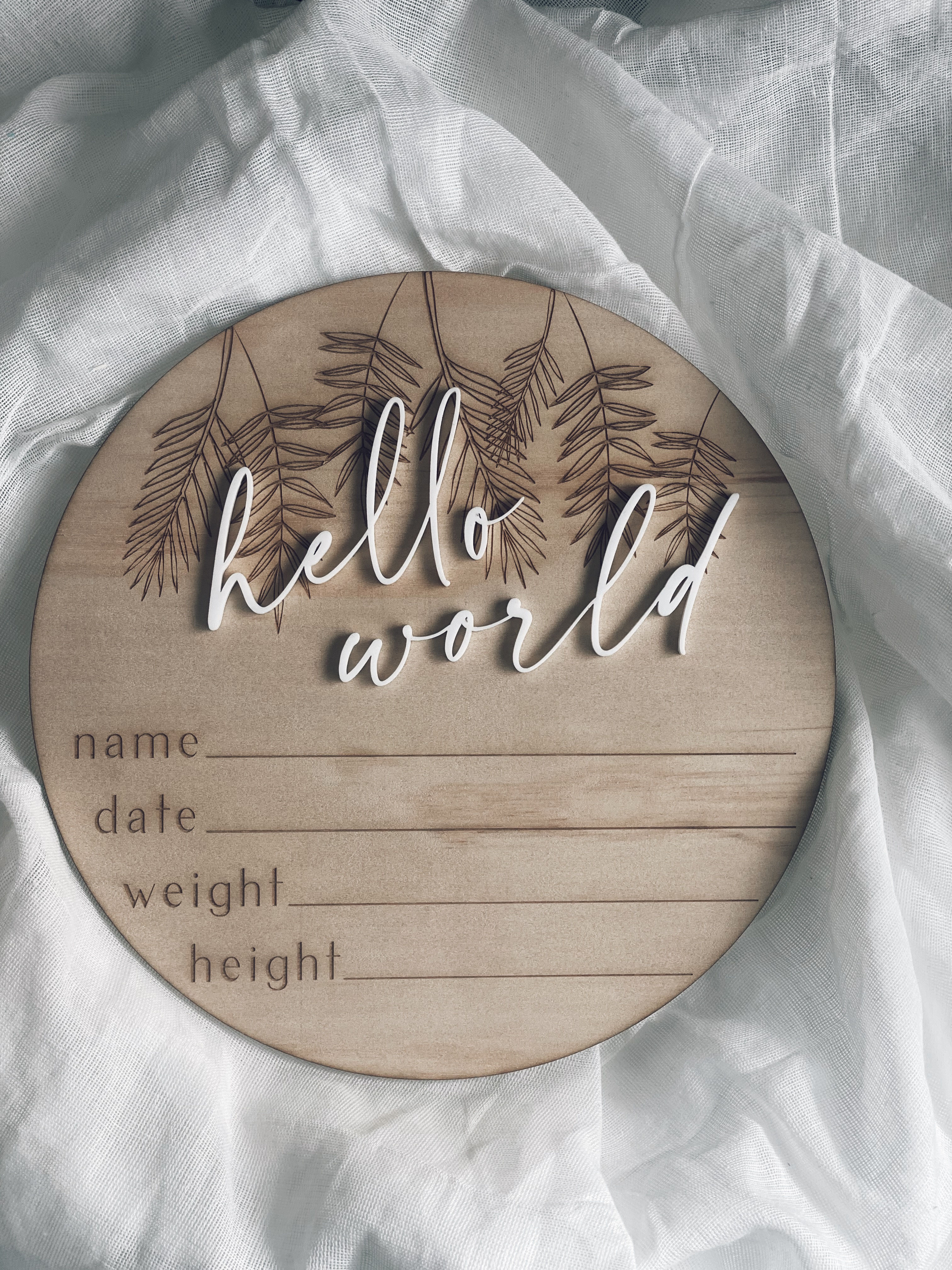 Birth Plaque - Raised Acrylic
