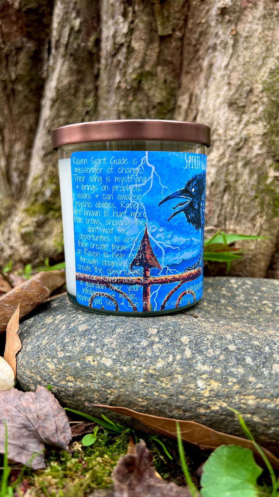 Thumbnail: Raven- Intelligence & Mystery- Spirit Guide Intention Candle