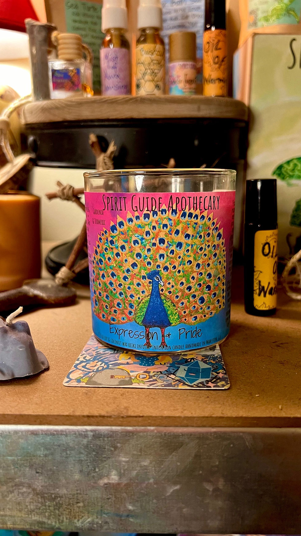 Thumbnail: Peacock- Expression & Pride- Spirit Guide Intention Candle