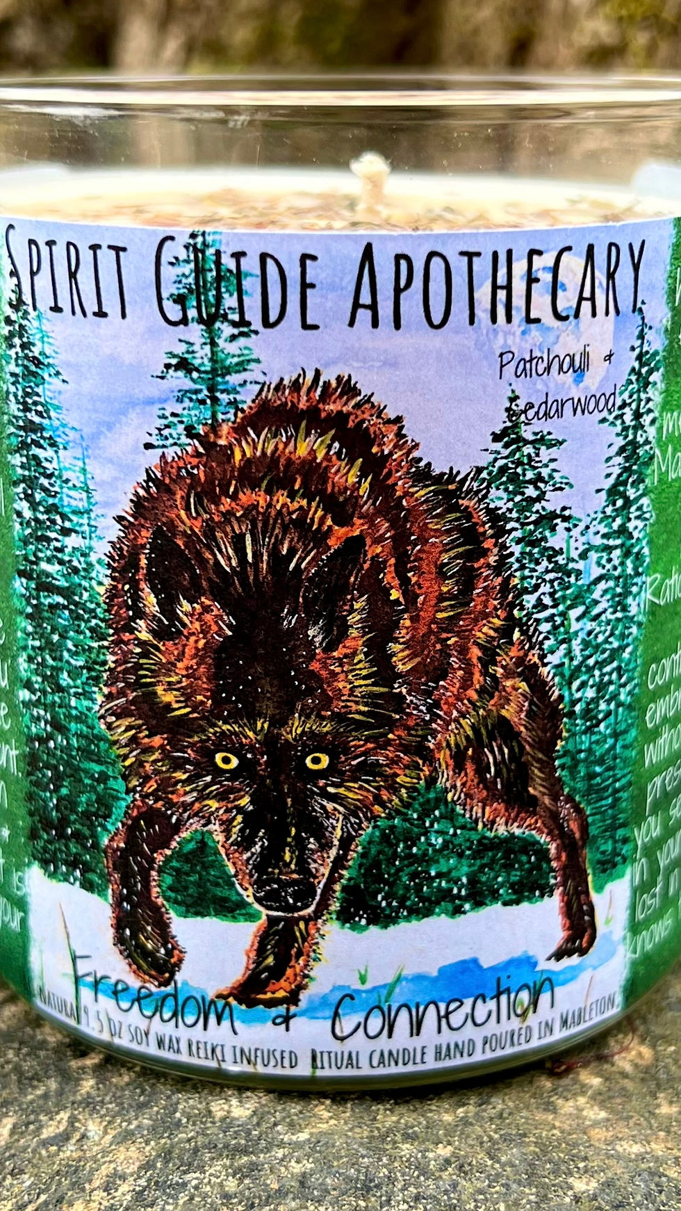 Thumbnail: Wolf- Freedom and Connection- Spirit Guide Intention Candle