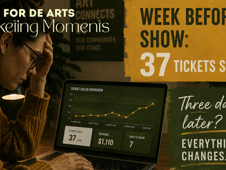 woman sitting over a dashboard worried about ticket sales
