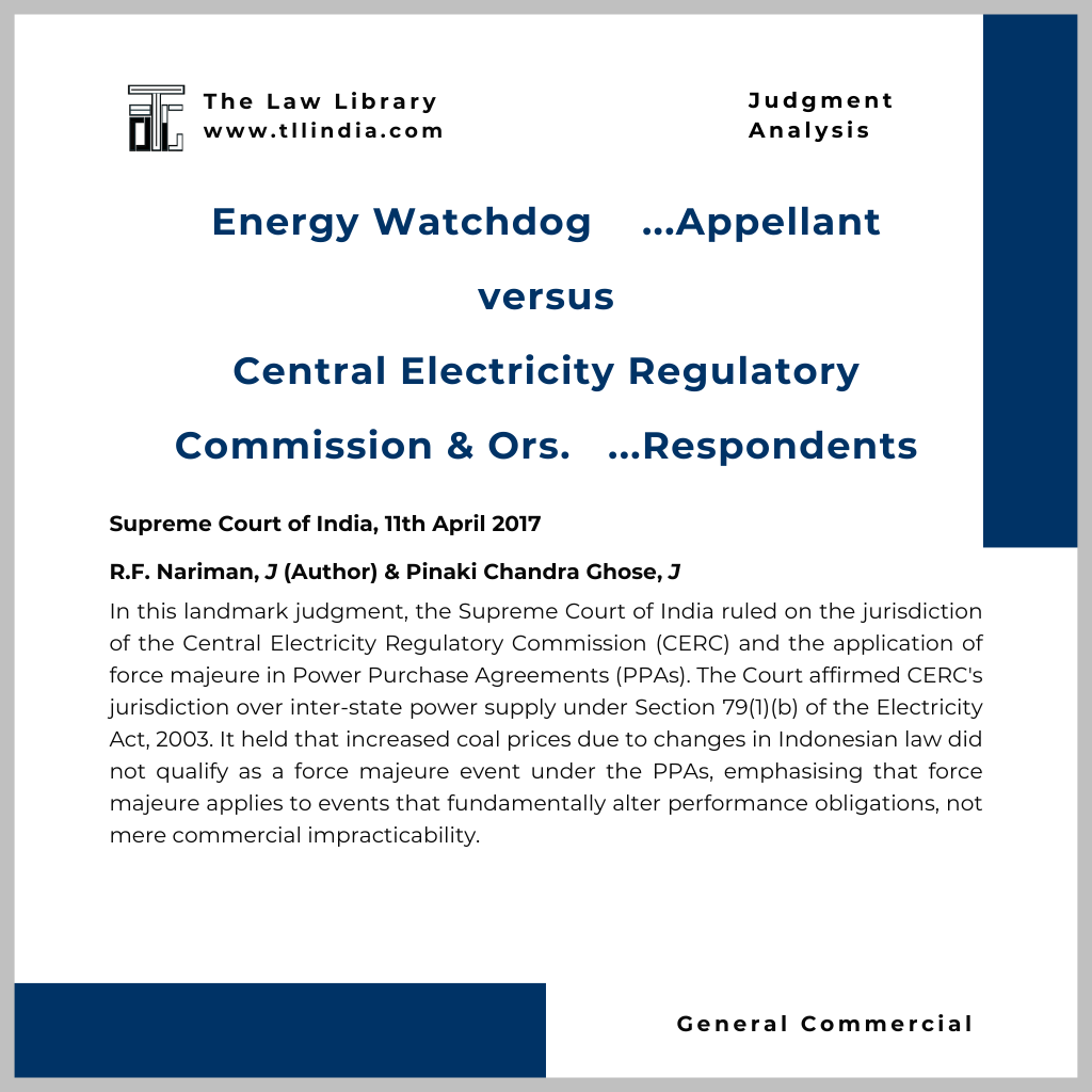Energy Watchdog v. CERC & Ors.