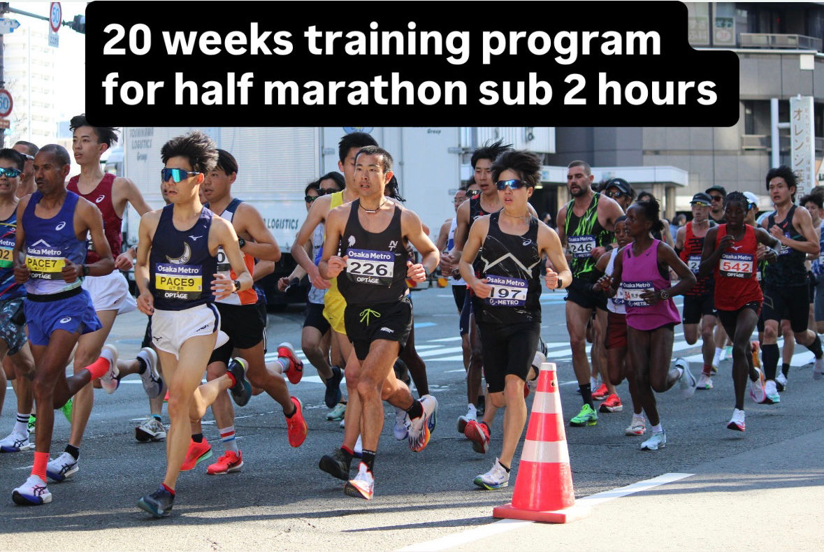 20 weeks training program for half marathon sub 2 hours