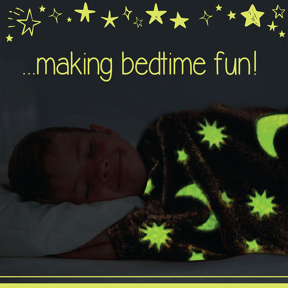 Thumbnail: Glow in The Dark Throw Blanket for Kids Gray