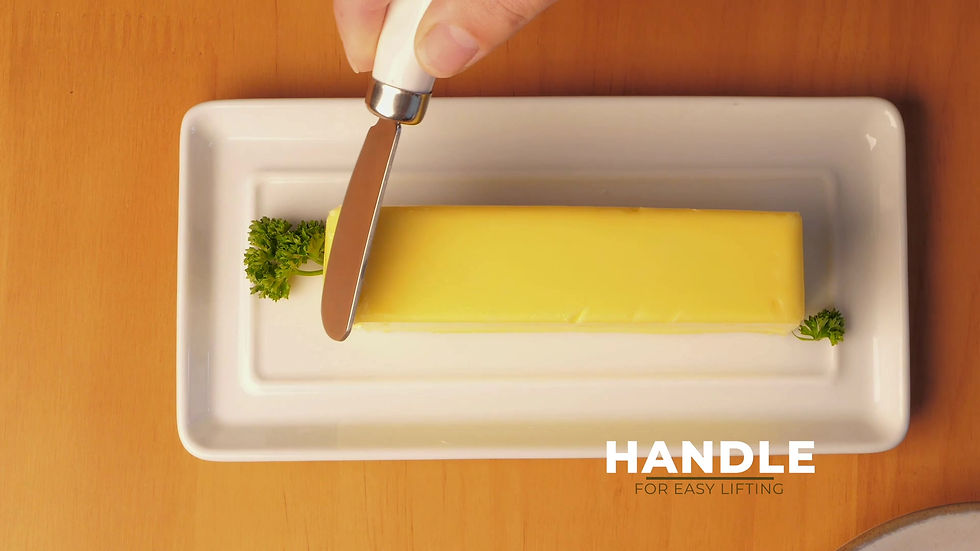 Thumbnail: Ceramic Butter Dish Set with Lid and Knife - Decorative Butter Stick Holder