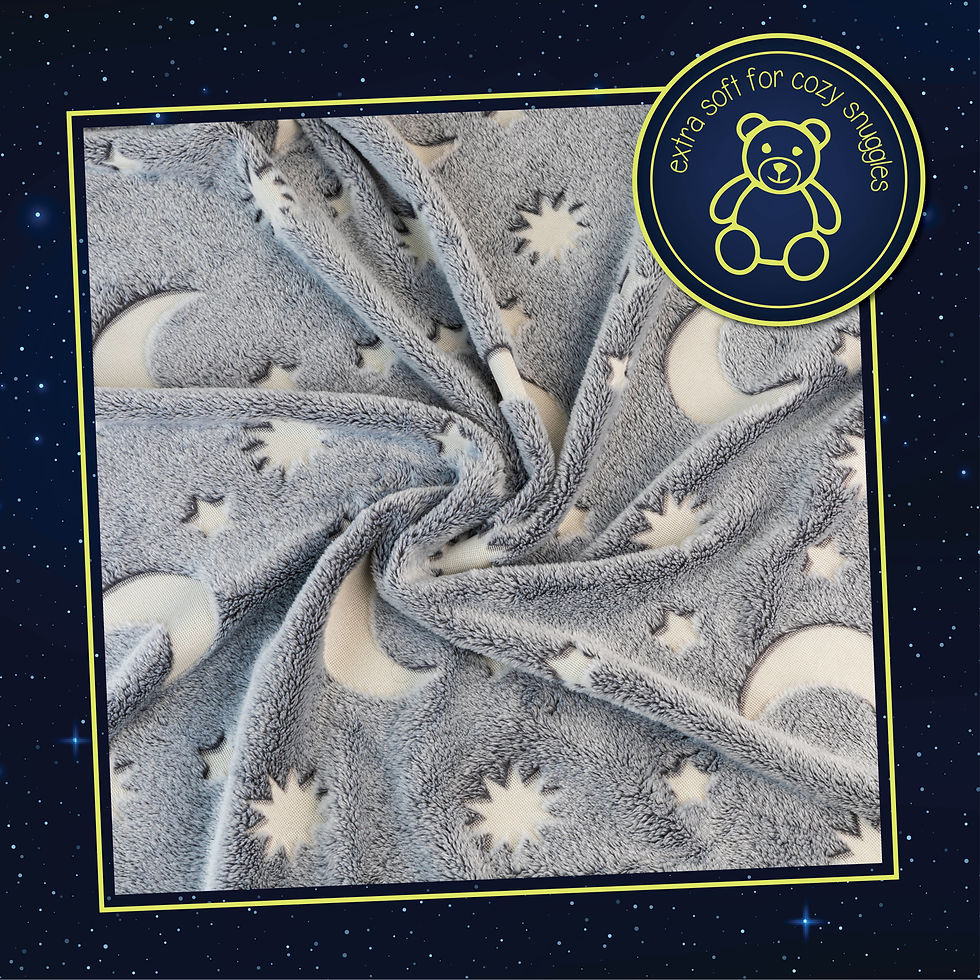 Thumbnail: Glow in The Dark Throw Blanket for Kids Gray