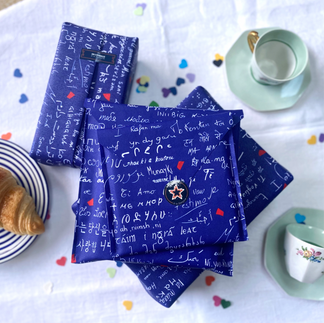 Lot d'emballages cadeaux en coton bleu je t'aime