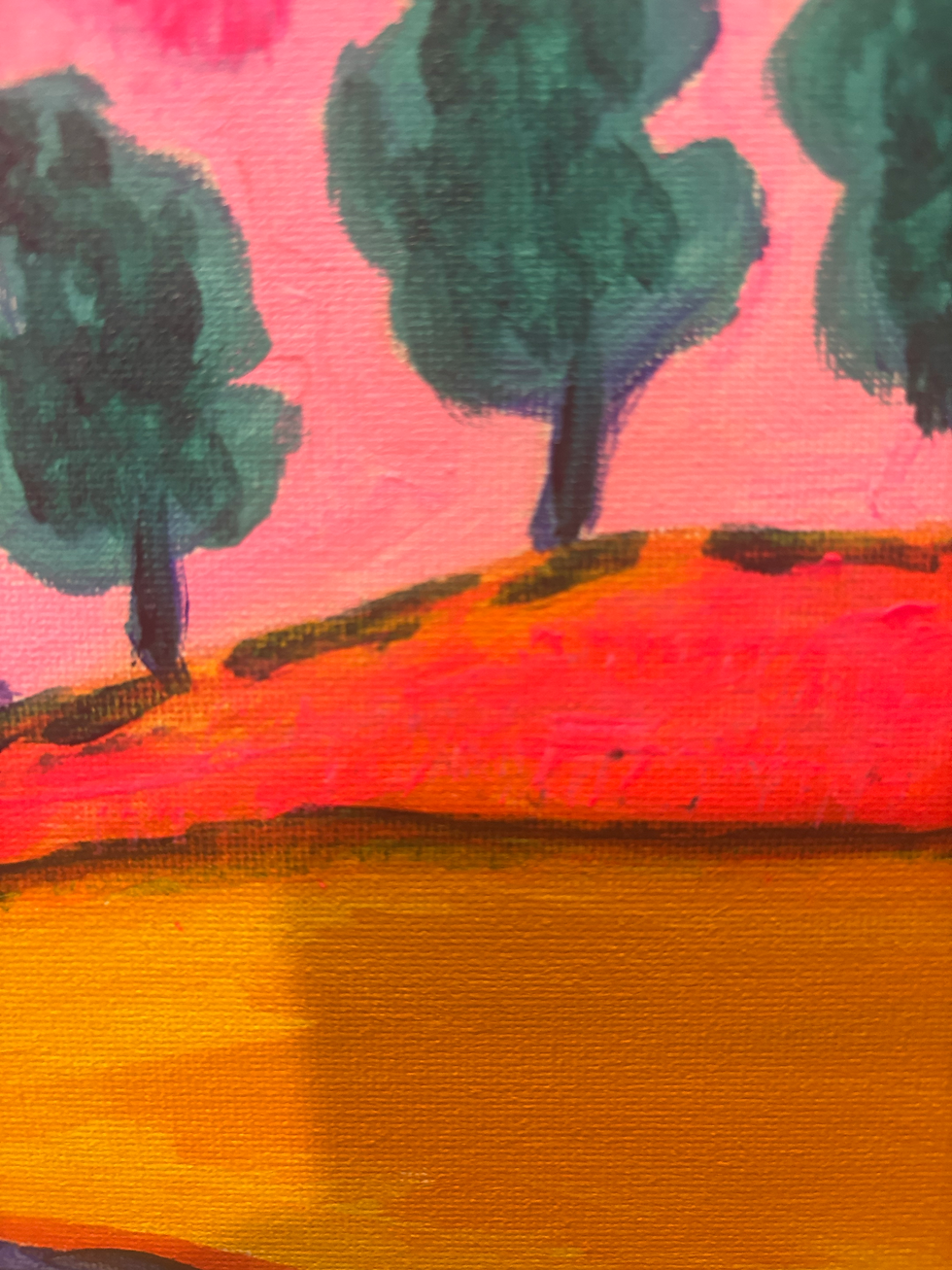 Thumbnail: Abstract Landscape: Original Acrylic Painting 11x14 Home Decor