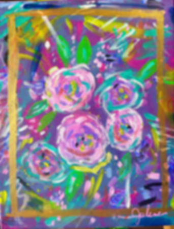 Radiant Garden: Original Painting of Abstract Roses 11x14