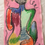 Thumbnail: Colorbound Figures 9 - Original Oil Pastel Abstract Figure 6x9