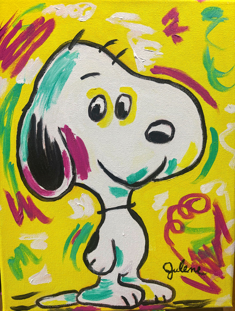 Thumbnail: Expressive Cartoon: Original Painting  Acrylic 11x14 Home Decor