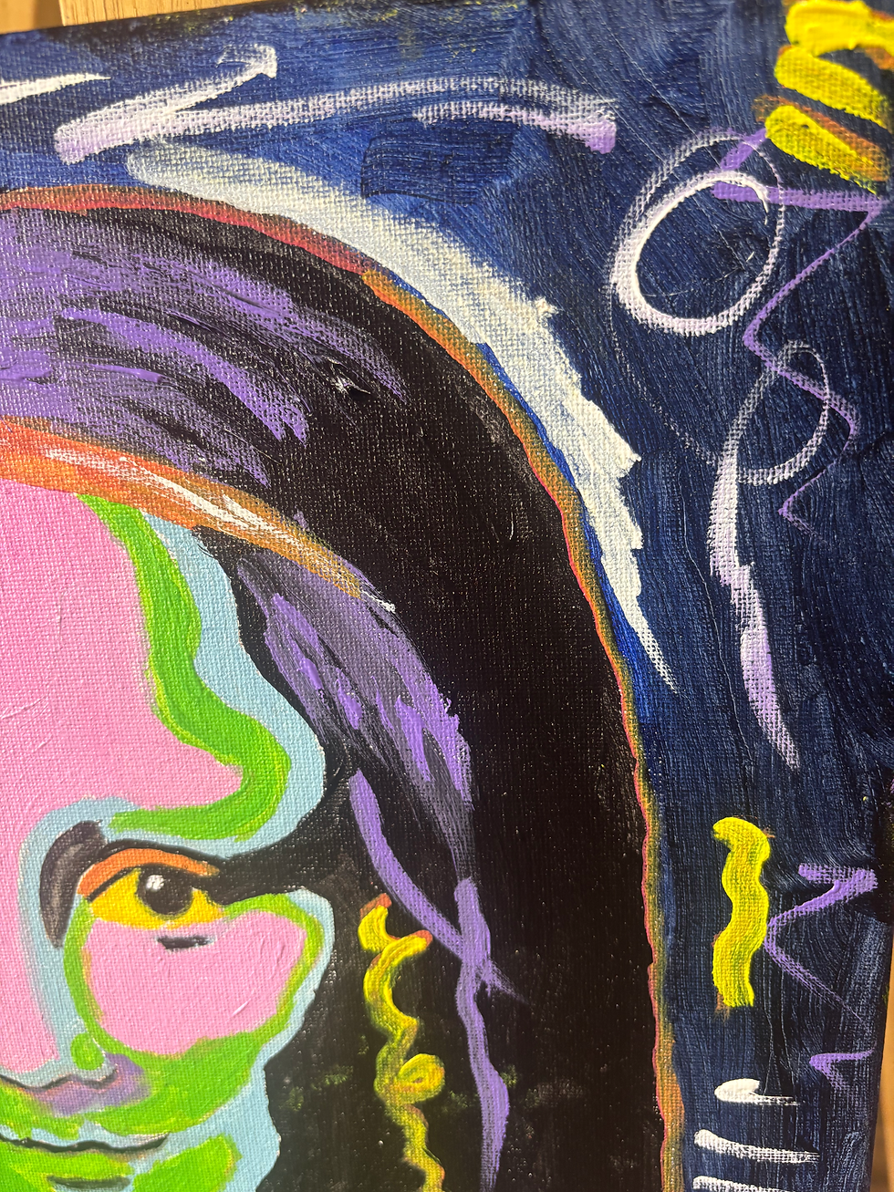 Thumbnail: Mona Remix: Original Painting  Acrylic 11x14 Home  Decor