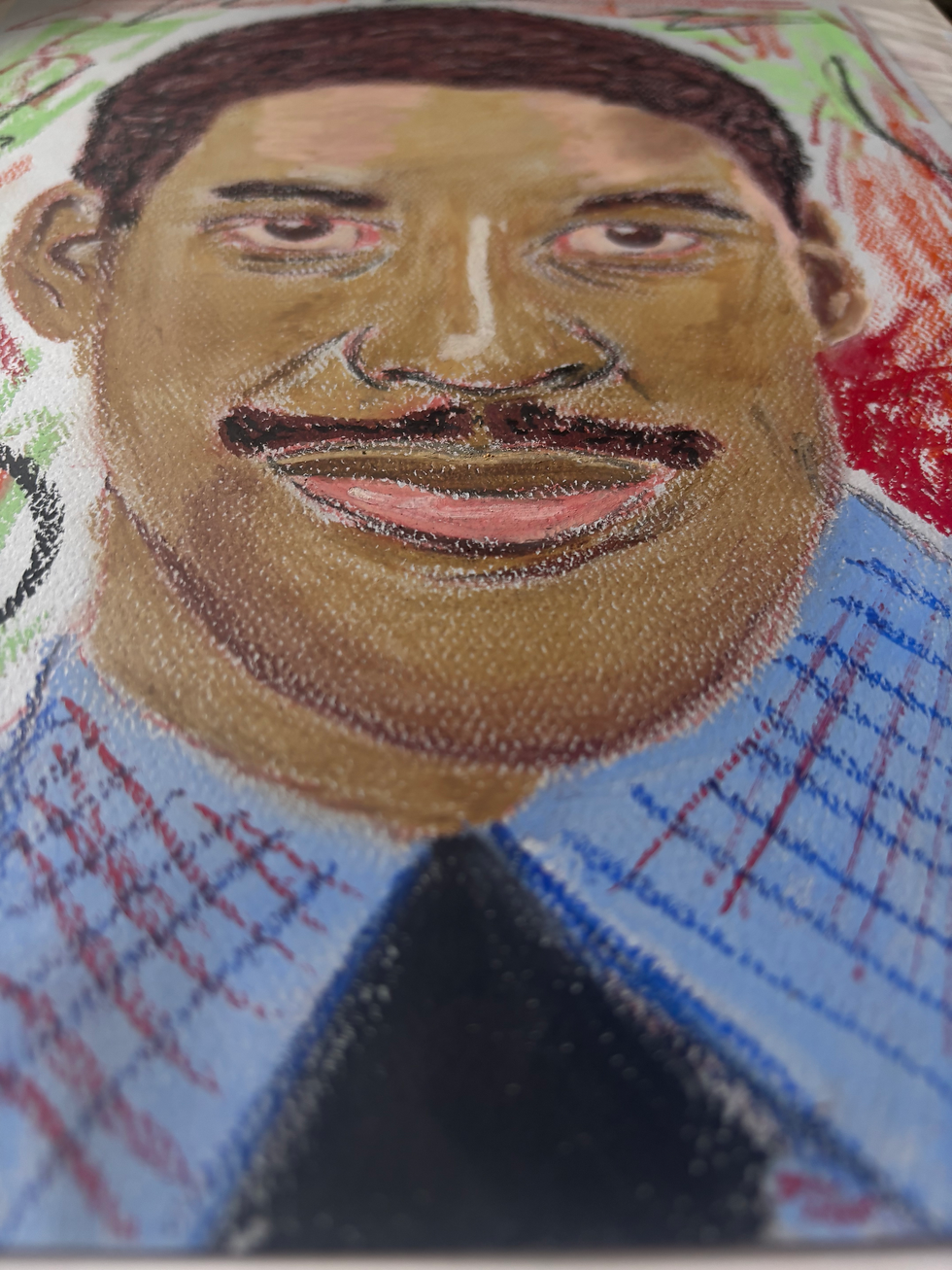 Thumbnail: EXPRESSIONISM 9X12 DENZEL WASHINGTON ORIGINAL SIGNED OIL PASTE
